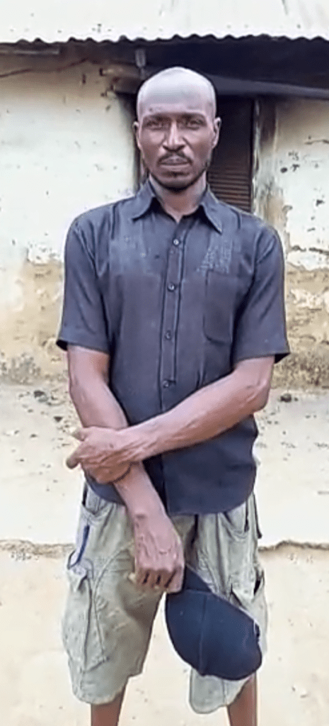 Madugu Samson, 42, at Maraban Rido, Kaduna, yesterday after escaping from Libere town sacked by Fulani Ethnic Militia. (Credit: Luka Binniyat)