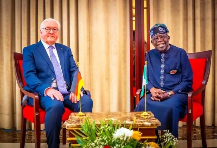 Presidents Bola Tinubu and Frank-Walter Steinmeier. Photo credit: Facebook/Asiwaju Bola Ahmed Tinubu.