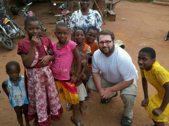 Missionary Judd Saul with new friends in a Nigerian IDP camp. Credit: TruthNigeria.com