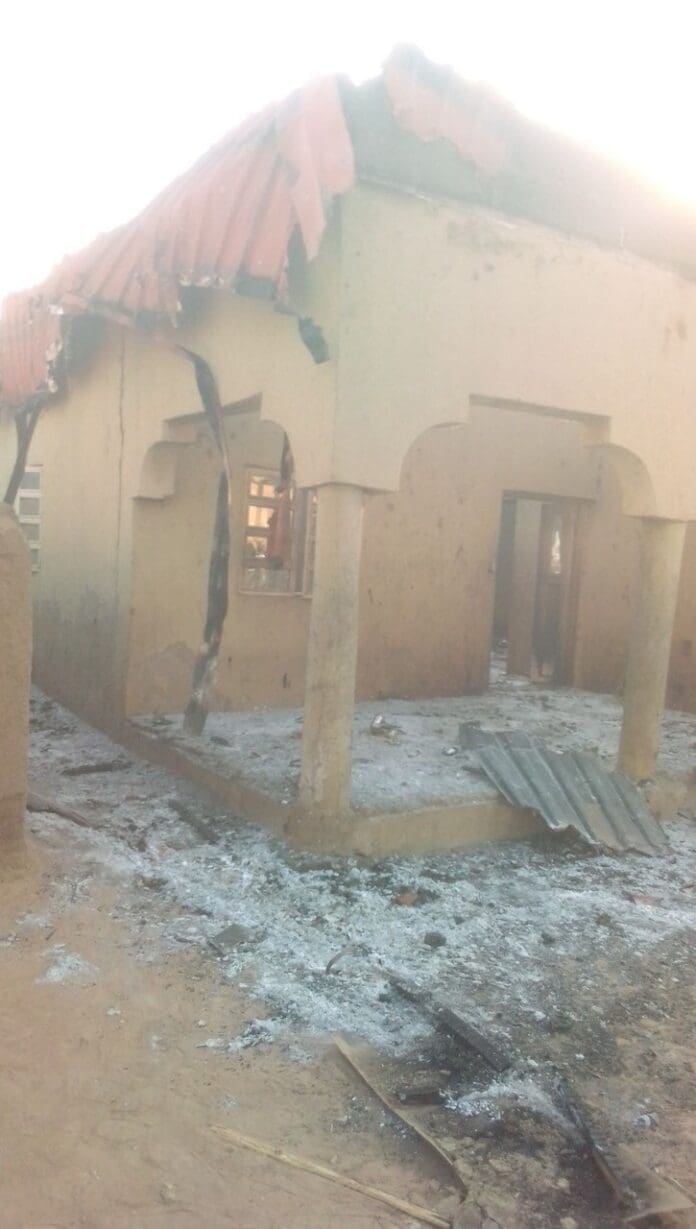 Burned houses in Shikarkir in Borno. Courtesy David Ibrahim