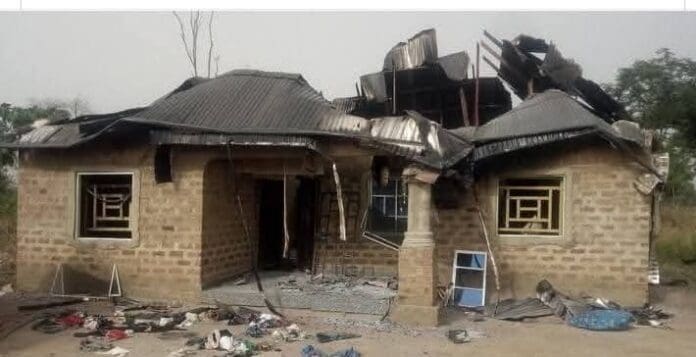 Houses burnt by Fulani Terrorists in Okpomaju community Courtesy Samson Agaba