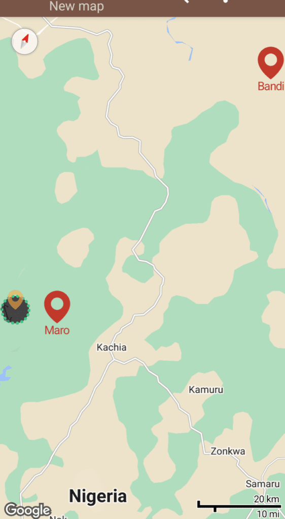 Google map showing approximate location of Terrorist holding Camp. Credit: Luka Binniyat.