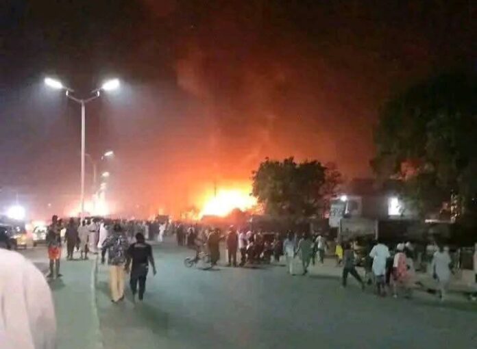 Scene of school fire. Photo credit: X/@ZagazOlaMakama.