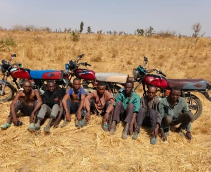 Captured ISWAP logistics suppliers. Photo credit: X/@ZagazOlaMakama.