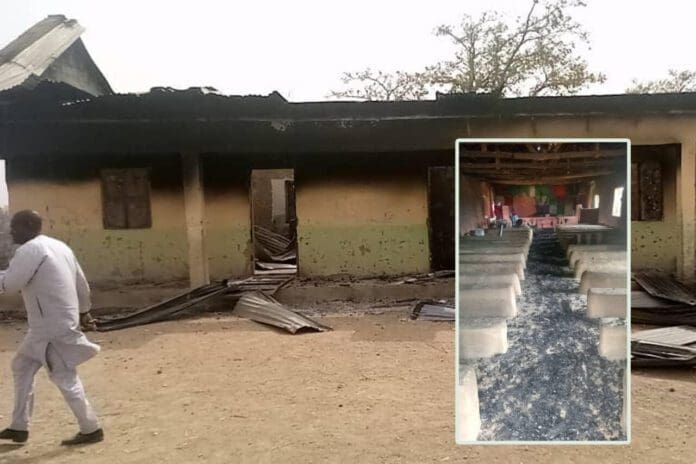 An image depicting the devastation caused by Boko Haram terrorists in Adamawa. Photo credit: The West African Pilot News.