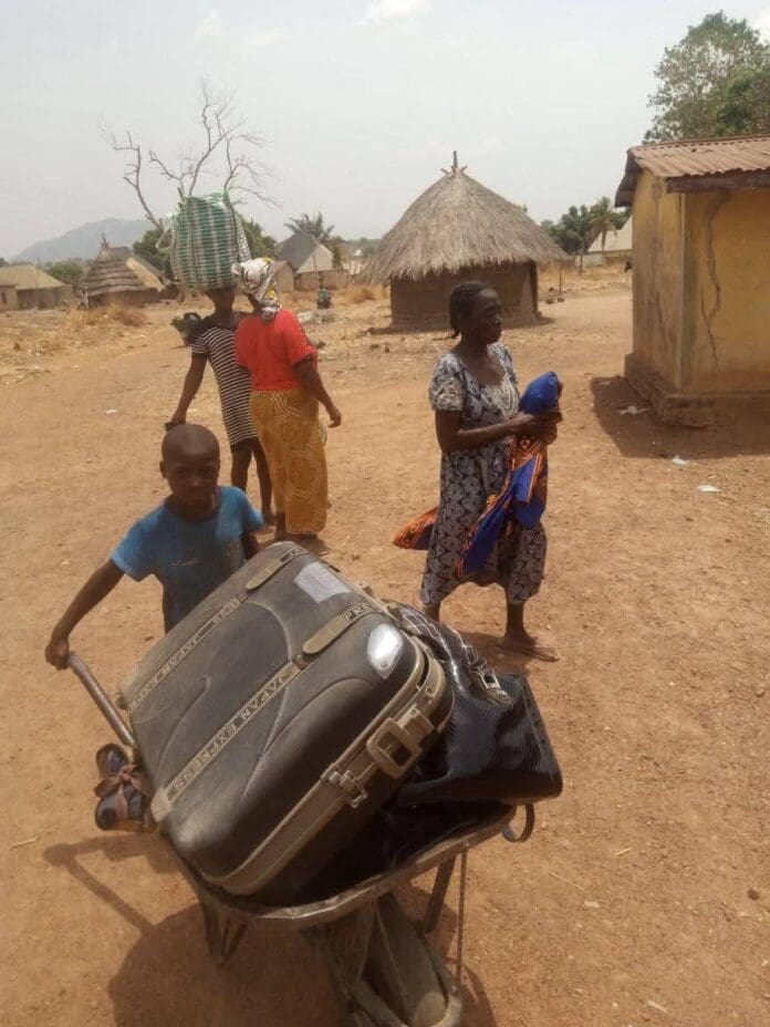 Families are packing out of Kusheka as it loses scores of residents hunted by Fulani ethnic kidnappers. Credit: Mike Odeh James.