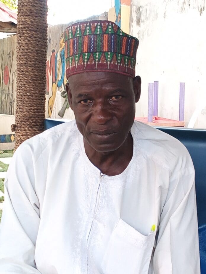 Picture of Alipiri Ado, Chairman of Kajuru county Internal Displaced Persons (IDPs) Wednesday in Kaduna (Credit: Luka Binniyat)