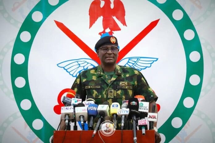 Maj.-Gen. M.G. Kangye, Director of Defense Media Operations. Photo credit: Facebook/Defence Headquarters Nigeria.