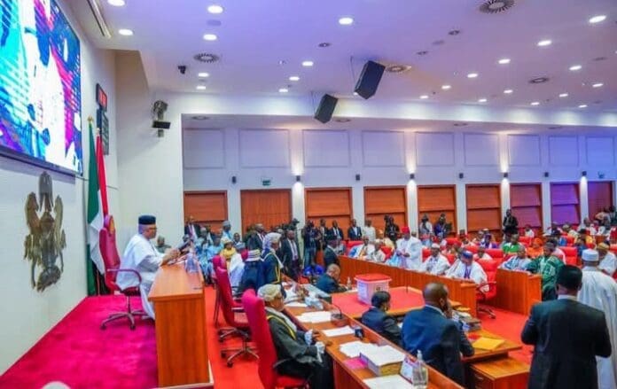 The Nigerian Senate during a plenary. Photo credit: Facebook/Nigerian Senate.