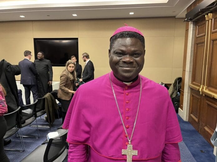 Bishop Wilfred Anagbe at a Capitol Hill earlier this year in Washington, D.C. Credit: Douglas Burton