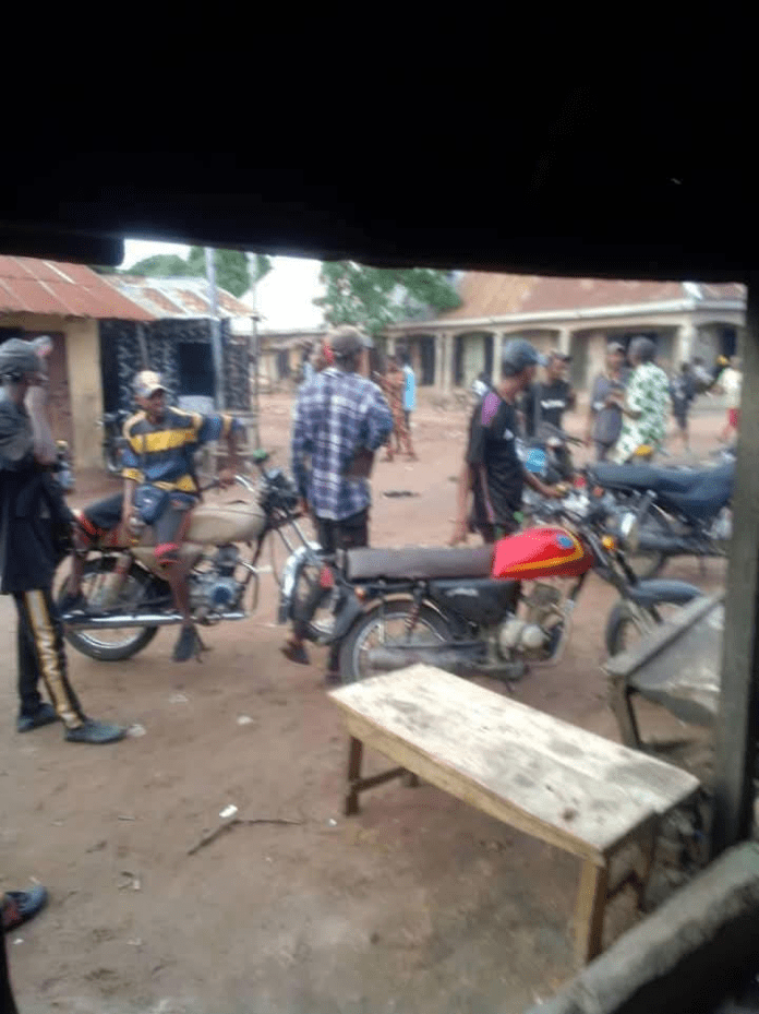 Suspected Fulani mercenaries assemble in Chito Precinct in Ukum on April 17. Photo by a TruthNigeria contributor.