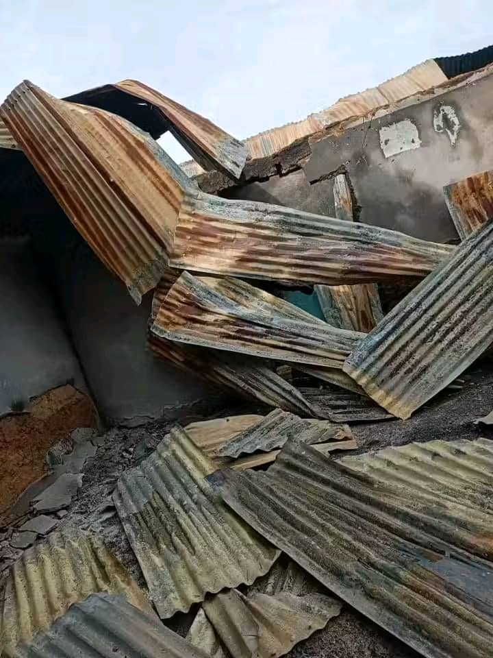 Imagine of Burnt House by Fulani Ethnic Militias in the Wereng camp of Riyom County in Plateau State, Photo Credit: Berom Youth Association Facebook page. 