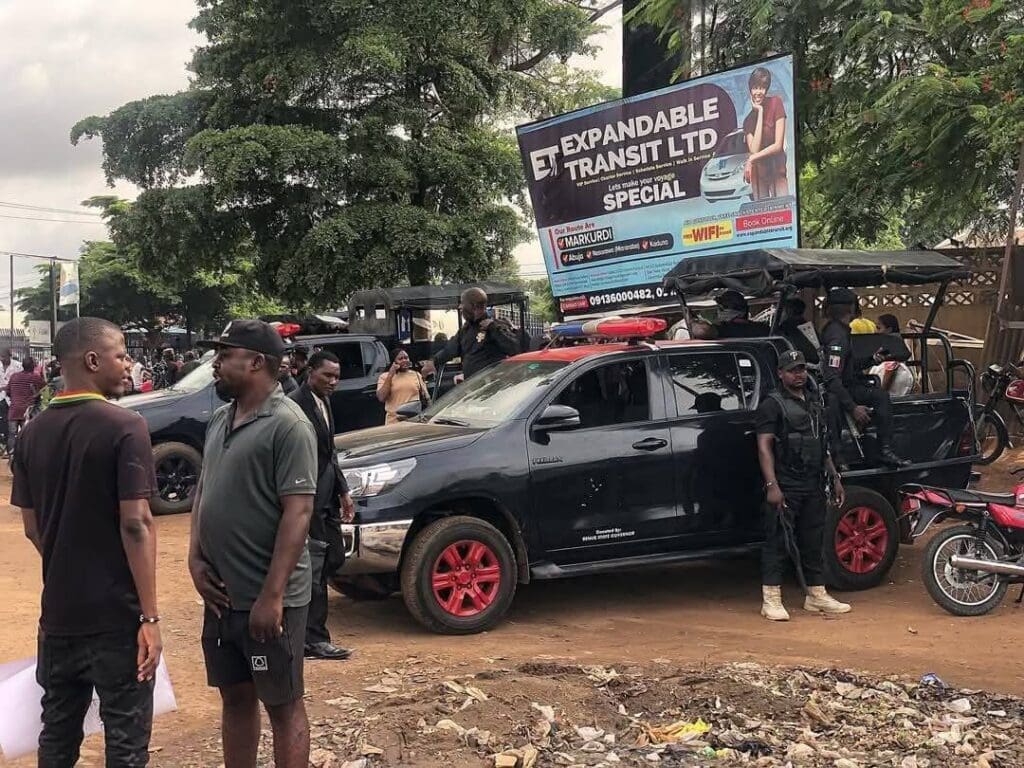 Amateur pictures from the Venue Fulani Ethnic Militia terrorist protest in Benue. Photo Courtesy: Segun Onibiyo.