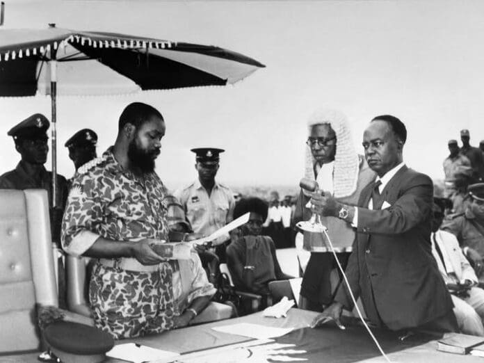 Lt. Col. Odumegwu Ojukwu, then Military Governor of Eastern Nigeria, declares the region’s secession from Nigeria and proclaims the Republic of Biafra on May 30, 1967. Credit: Facebook/History_Daily.