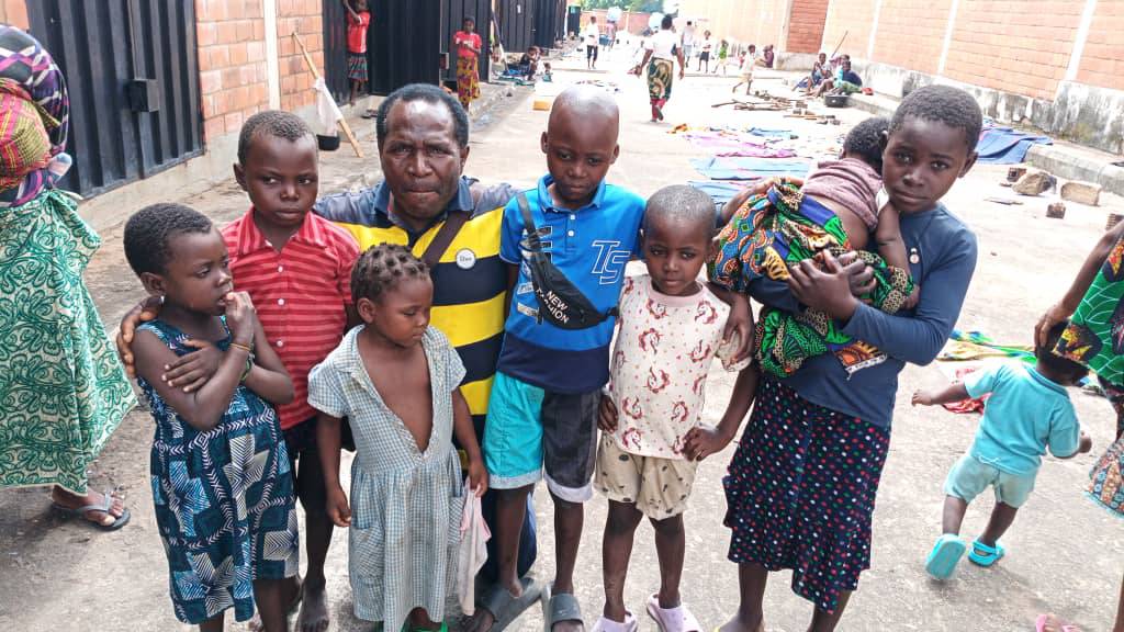 Mike Ideh James with Camp children. Photo by Ekani Olikita.