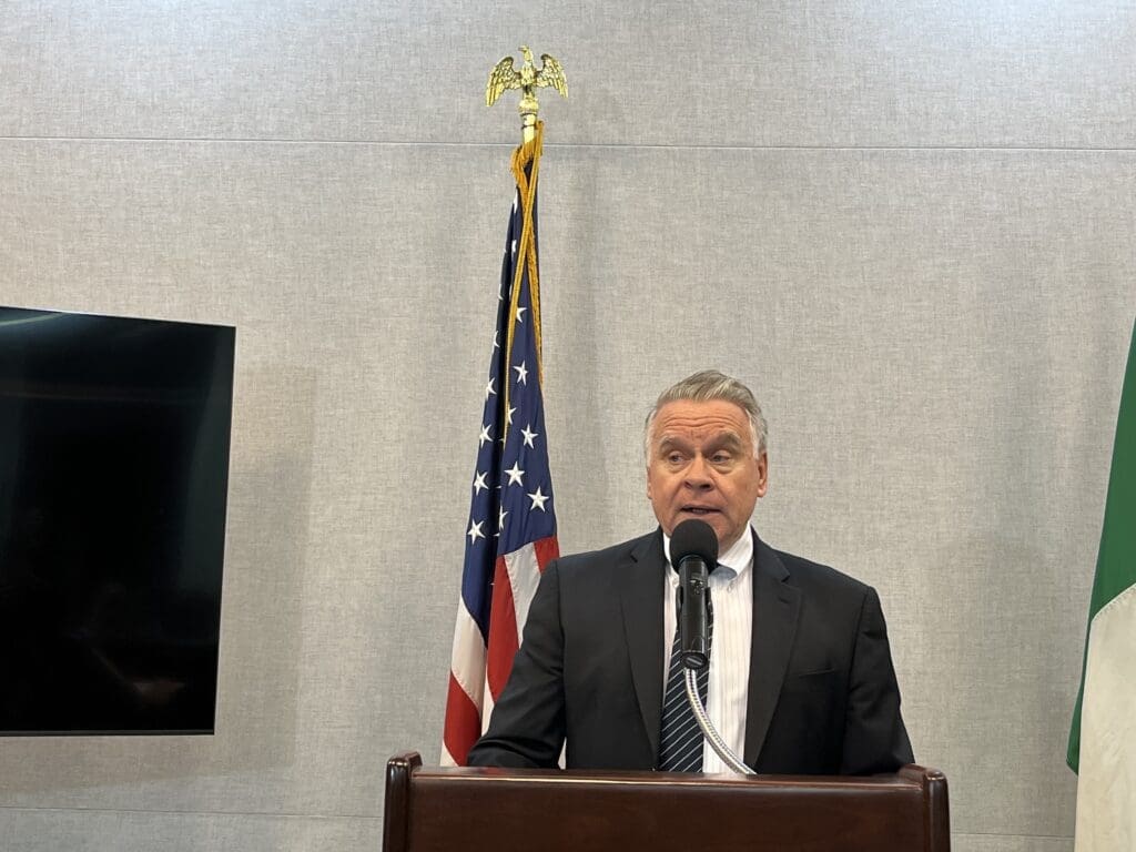 Rep. Chris Smith speaks at the press conference July 24, 2025 in Washington, DC. Photo by Doug Burton/TruthNigeria.