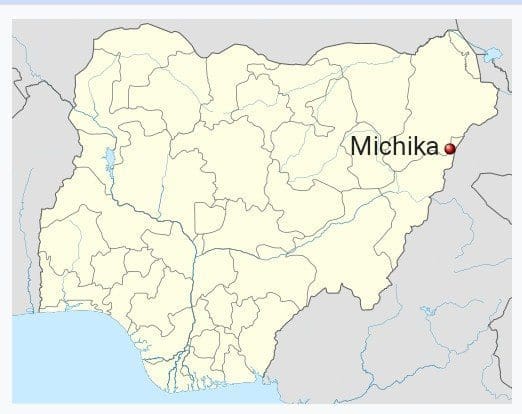 Map of Nigeria showing the 36 states showing location of Michika county. Picture Courtesy: Map Files.