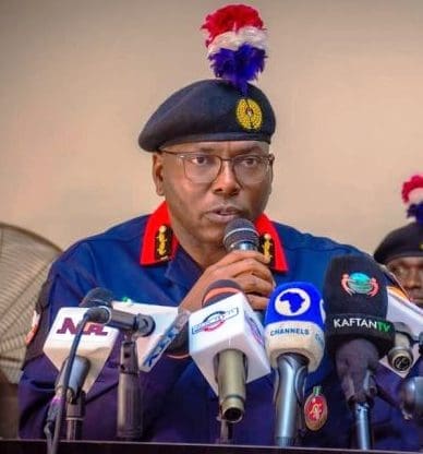 Commandant General of the Nigerian Security and Civil Defense Corps, NSCDC, Ahmed Abubakar  Courtesy – NSCDC website