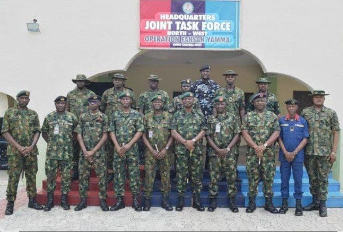 Military & paramilitary officials of 'Operation Fasan Yamma' at the OFY Joint Task Force headquarters. Picture Courtesy: Operation Fasan Yamma .