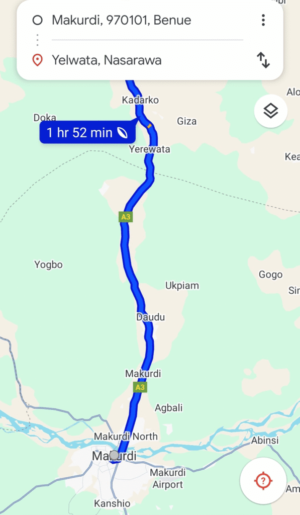 Map of Yelewata and other neighboring communities  Credit: Google map