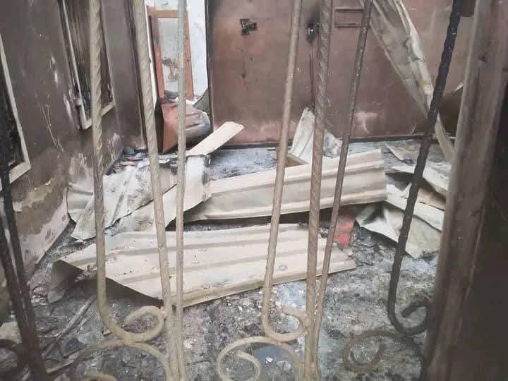 Burnt images of St. Paul Catholic Parish Aye-Twar Credit: Katsina-Ala Catholic Diocese Media.