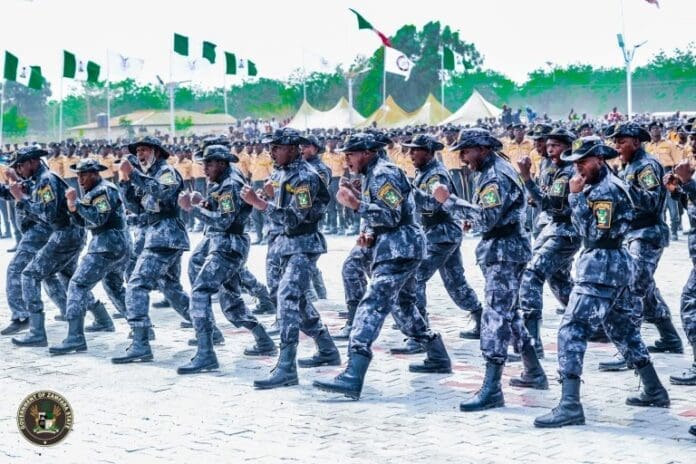 CPG officers displaying their combatant skill during the unveiling last year. Phot credit: X/@daudalawal_