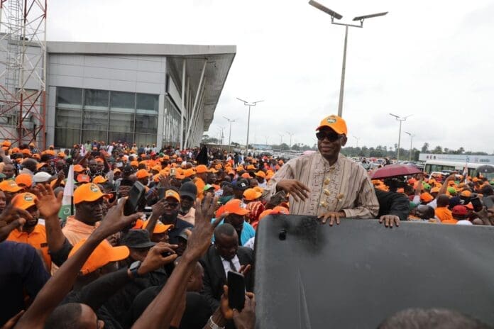 Rotimi Amaechi visits Rivers State on July 23, 2025. Photo via Rotimi Amaechi's twitter. https://x.com/ChibuikeAmaechi/status/1948084111559557308/photo/1 .