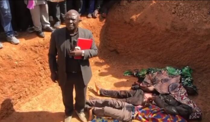 Rev. Ezekiel Dachomo Pastor Church of Christ In Nations (COCIN). Screenshot of video service.