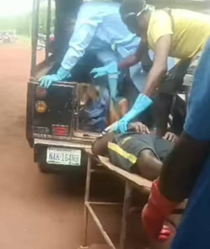 Body of Pastor Simon Nkach of Flaming Fire Church International killed at Anwule in Ohimini county Credit Olikita Ekani.