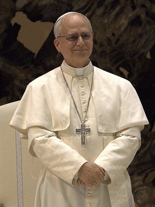 Pope Leo XIV. Photo by Edgar Beltrán, The Pillar, public domain via CC.