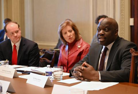 Ebenezer Obadare, Douglas Dillon Senior Fellow for Africa Studies at the Council on Foreign Relations speaking before the House Appropriations Committee. Credit: Appropriations Committee of the US House of Representatives.