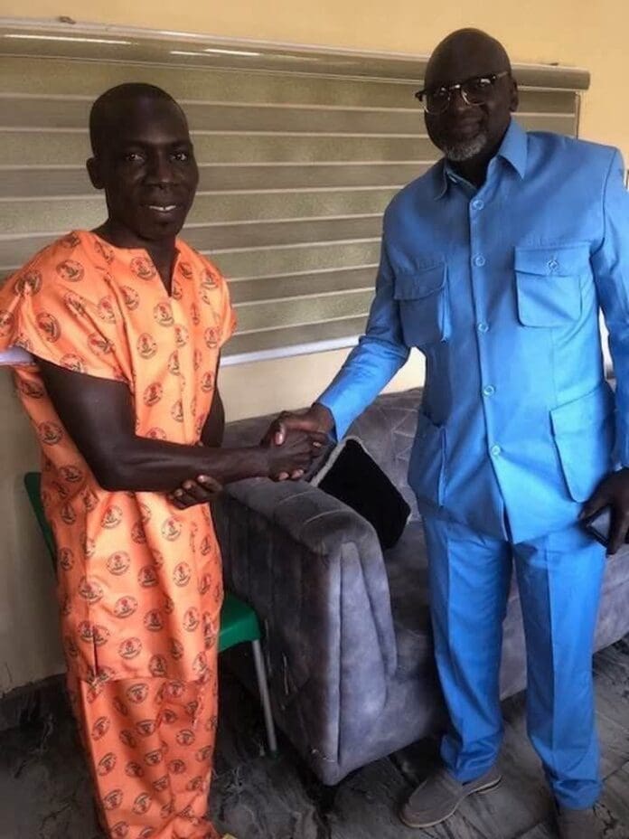 Pardoned inmate Sunday Jackson with International human rights attorney Emmanuel Ogebe| Photo Credit: Emmanuel Ogebe.