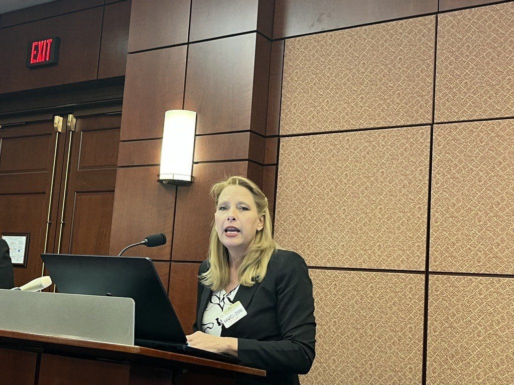 Dede Laugesen calling out 'Open Air Auschwitz ' Camps in Kaduna at press briefing, U.S. Capitol on Wednesday, Jan. 14, 2023. credit: Doug Burton.