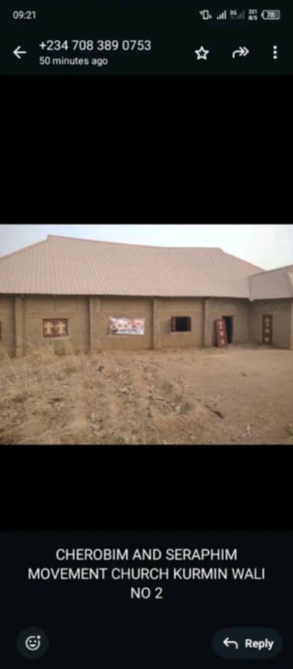 Seraphim and Cherubim Church, Kurmin Wali, yesterday (Credit: Luka Binniyat)