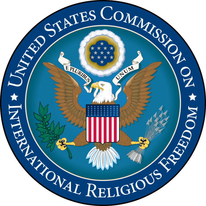 Logo of the United States Commission on International Religious Freedom.