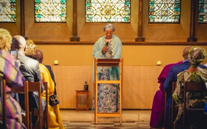 Remi Tinubu Speaking at Lambeth Palace | Photo Credit: TheCable