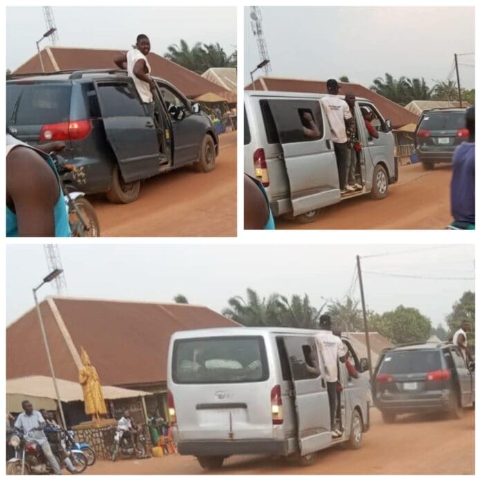 Thugs that allegedly disrupted the planned burial Credit: Jato-Aka residents