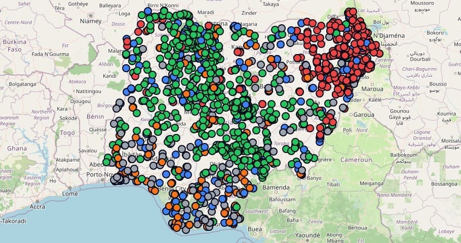 Map highlighting Nigerian regions under U.S. travel warnings amid rising terror attacks | Photo Credit: TruthNigeria