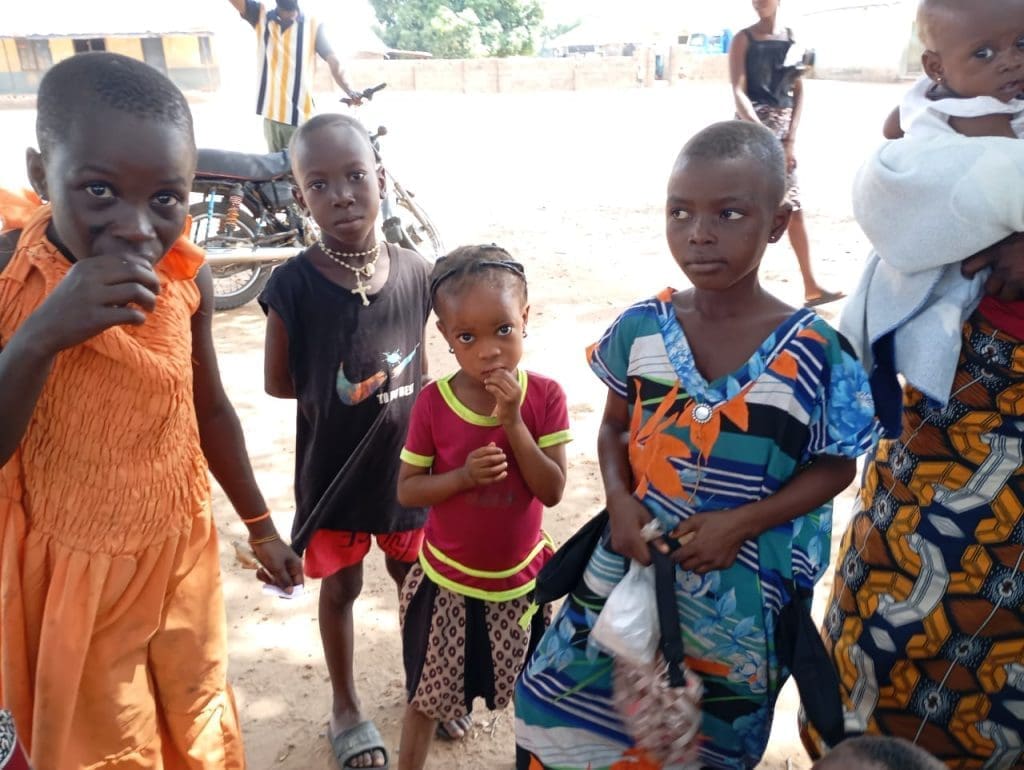 Adara Christian Children who were held by Fulani Ethnic militia in Rijana camp for over 3 months just released. Photo by Mike Odeh James.
