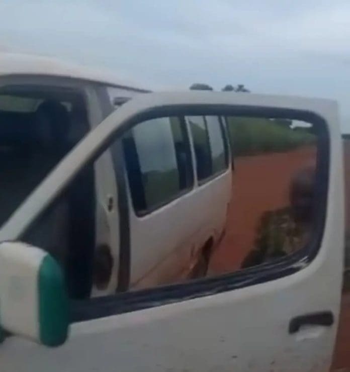 The Bus attacked by Fulani Kidnappers Credit: Apa County Photos archive