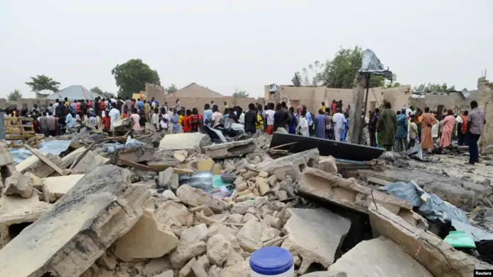 Aftermath of a bombing in Borno | Photo Credit: BusinessDay