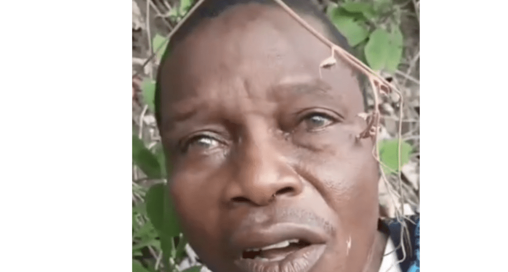 Screenshot from video of Teacher Michael Oyedokun pleading for help
