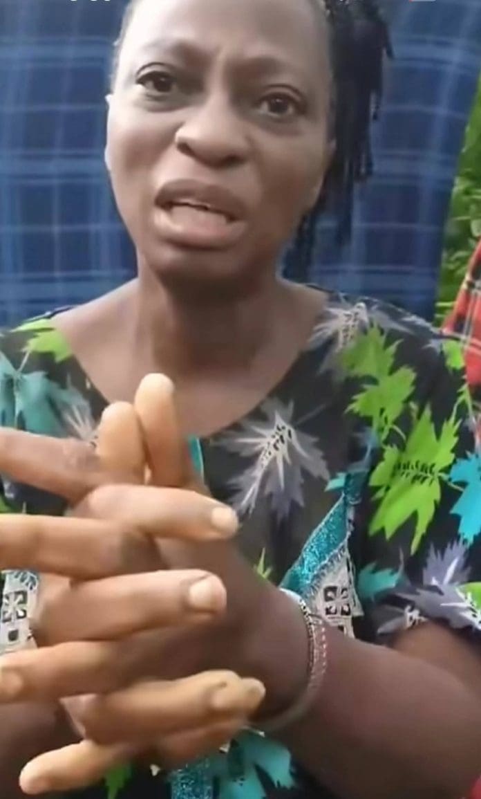One of the abducted victims, Mrs. Alamu Folawe, principal of Community High School Ahoro-Esinlele appealing to the Oyo state governor and President Tinubu to rescue the hostages. Picture Courtesy: Tracy Ogor.
