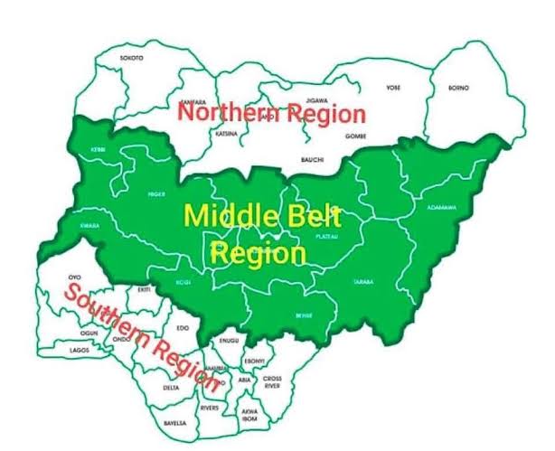 Map of Middle Belt of Nigeria Credit Facebook page of Middle Belt