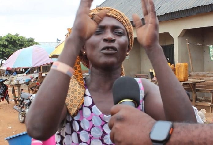 Displaced Idoma woman Amina James speaking to TruthNigeria. (Photo credit: Mike Odeh James).
