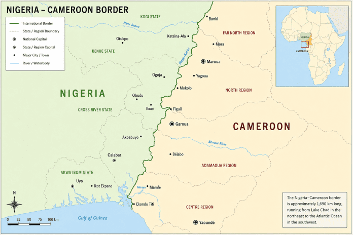Map of Nigeria Cameroon Border Created by Mike Odeh James.