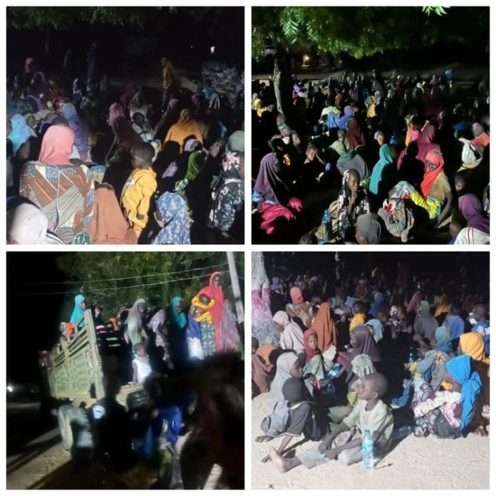 A collage of the 360 rescued hostages in Borno State