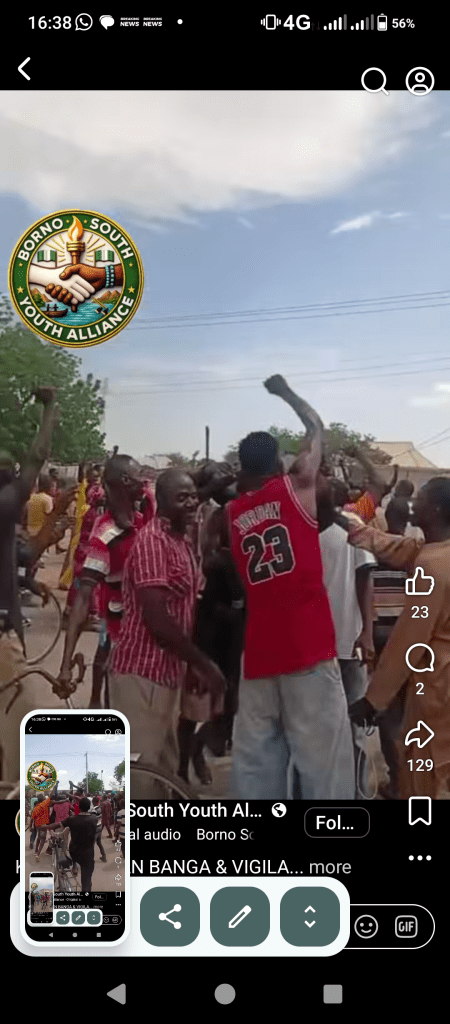A scene of celebration in Lassa town, Monday June 29, 2026 after the return of 7 abducted persons from Lassa abduction. (Credit: Screen shot from Facebook)