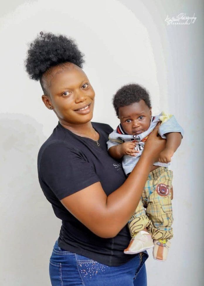 Picture of Mrs Idowu Kemi Titilayo and her 4 month old baby, kidnapped in Egbe county, Kogi state. Picture Courtesy: Egbe Mekun Media.